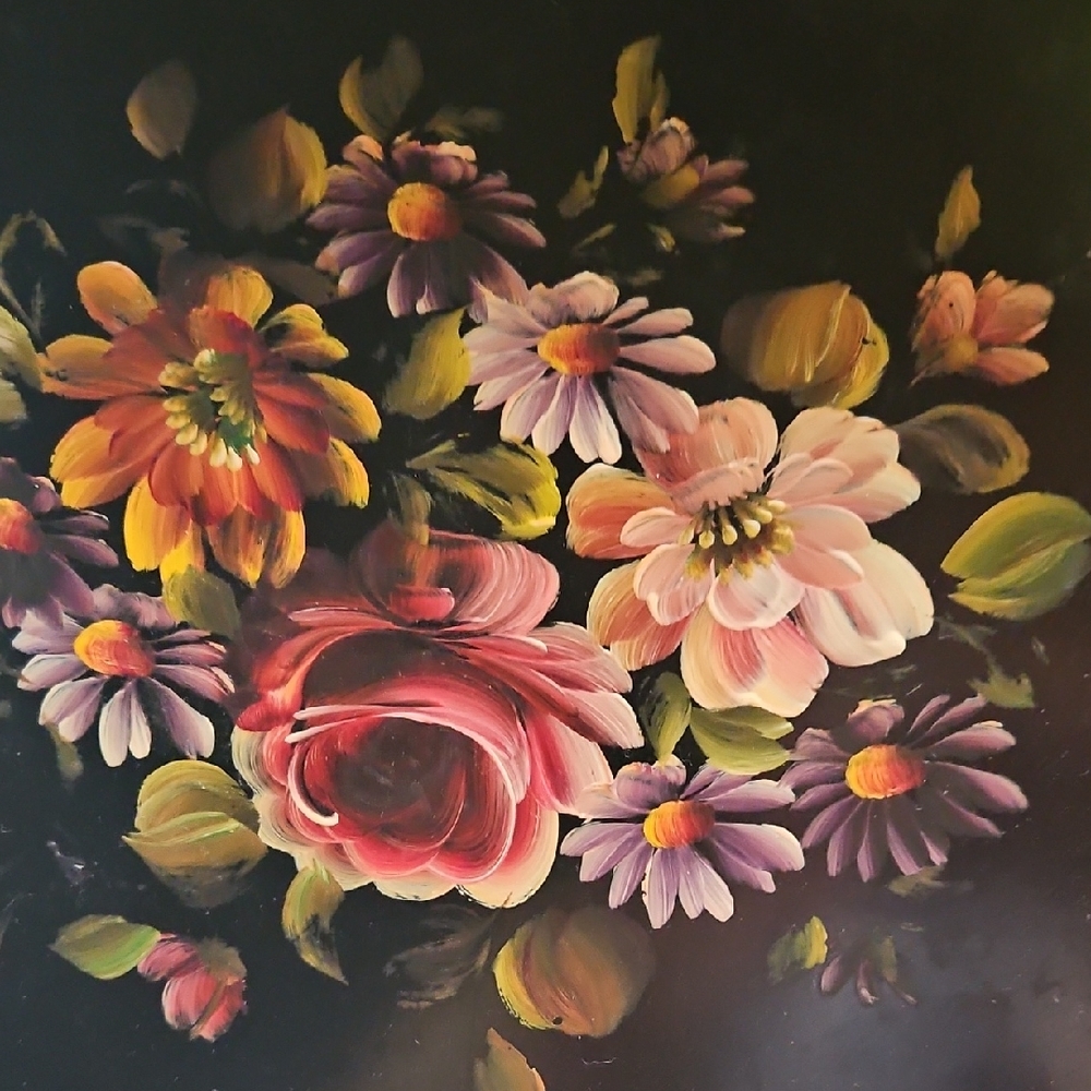 Floral Art TRAY.  with Vibrant Colors